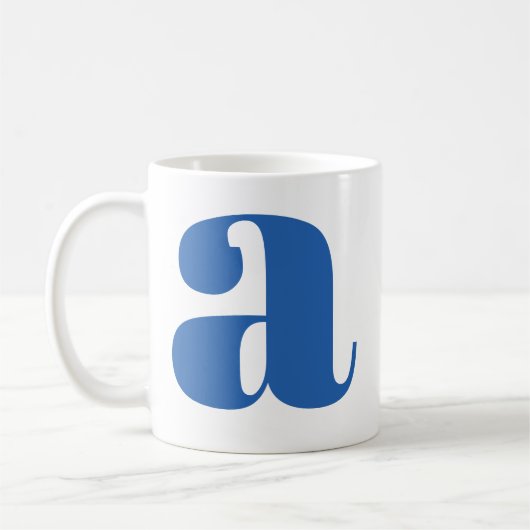 Mug Lettre initiale de monogramme moderne en bleu perv (Gauche)
