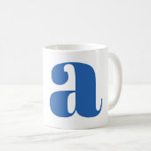 Mug Lettre initiale de monogramme moderne en bleu perv (Devant droit)