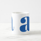 Mug Lettre initiale de monogramme moderne en bleu perv (Centre)