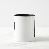 Mug Lettre initiale de Monogramme moderne p Noir et bl (Centre)
