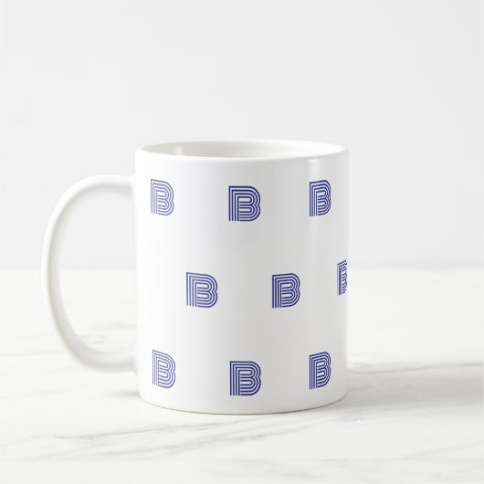 Mug Lettre initiale de monogramme motif simple moderne (Gauche)