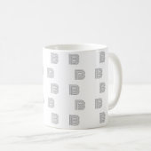 Mug Lettre initiale de monogramme motif simple moderne (Devant droit)