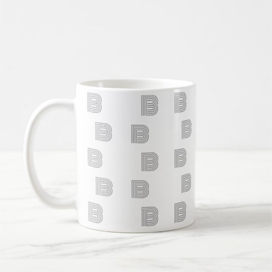 Mug Lettre initiale de monogramme motif simple moderne (Gauche)