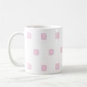 Mug Lettre initiale de monogramme motif simple rose mo (Gauche)