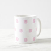 Mug Lettre initiale de monogramme motif simple rose mo (Devant droit)