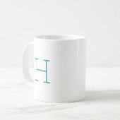 Mug Lettre initiale de monogramme rétro machine à écri (Devant gauche)