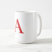 Mug Lettre initiale de monogramme rouge blanc moderne (Devant droit)