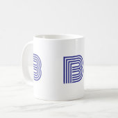 Mug Lettre initiale de monogramme simple minimal moder (Devant gauche)