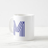Mug Lettre initiale de monogramme simple minimal moder (Devant gauche)