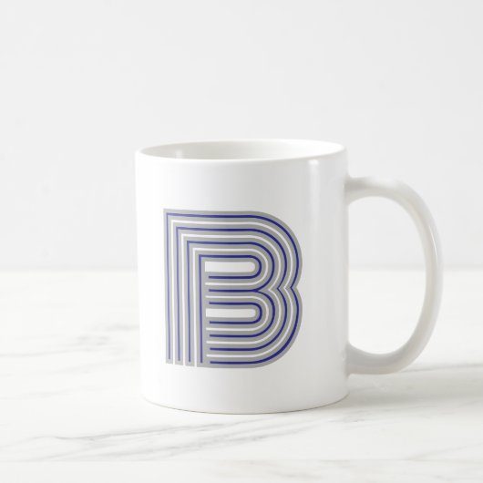 Mug Lettre initiale de monogramme simple minimal moder (Droite)