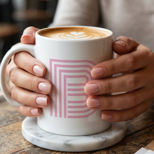 Mug Lettre initiale de monogramme simple minimal moder
