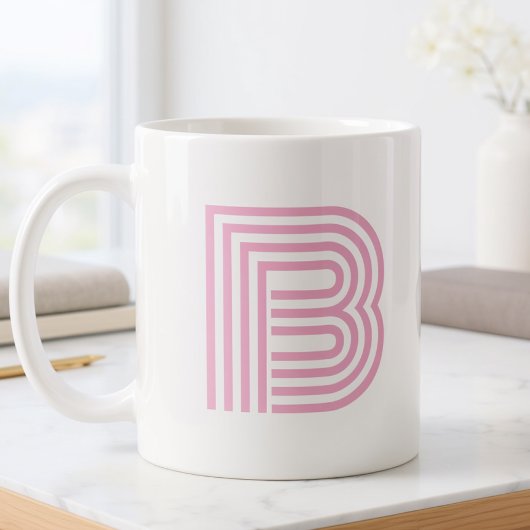 Mug Lettre initiale de monogramme simple minimal moder