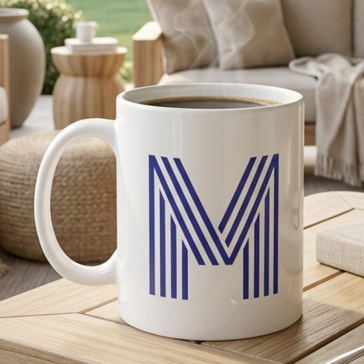 Mug Lettre initiale de monogramme simple minimal moder