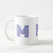 Mug Lettre initiale de monogramme simple minimal moder (Gauche)