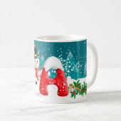 Mug Lettre initiale de Noël Snowman Musique (Devant droit)