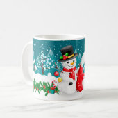 Mug Lettre initiale de Noël Snowman Musique (Devant gauche)