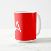 Mug Lettre initiale du monogramme rouge professionnel (Devant droit)