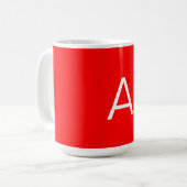 Mug Lettre initiale du monogramme rouge professionnel (Devant gauche)