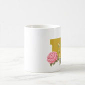Mug Lettre initiale du Rose floral Monogramme Nom Coup (Centre)