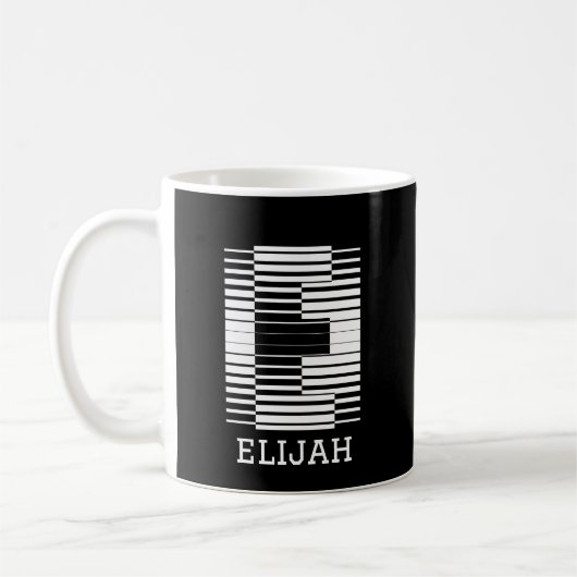 MUG LETTRE INITIALE E - NOM D'ALPHABET E (Gauche)