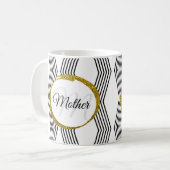 Mug Lettre initiale élégante Monogramme noir et blanc (Devant gauche)