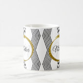 Mug Lettre initiale élégante Monogramme noir et blanc (Centre)