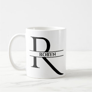Mug Lettre initiale élégante personnalisée R