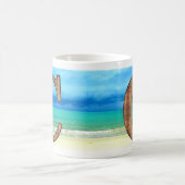 Mug Lettre initiale en bois C Beach Ocean Scene (Centre)