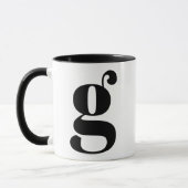 MUG LETTRE INITIALE G NOIR ET BLANC (Gauche)