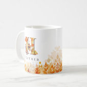 Mug Lettre initiale H Feuilles automnales Monogrammes (Devant gauche)