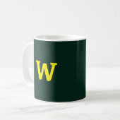 Mug LETTRE initiale jaune vif moderne (Devant gauche)