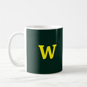 Mug LETTRE initiale jaune vif moderne