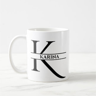 Mug Lettre initiale K élégante personnalisée