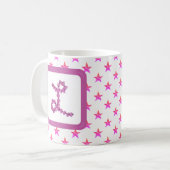 Mug LETTRE INITIALE L ÉTOILES Fleur rose (Devant gauche)