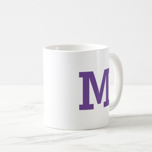 Mug LETTRE INITIALE MINIME Classique Purple (Devant droit)