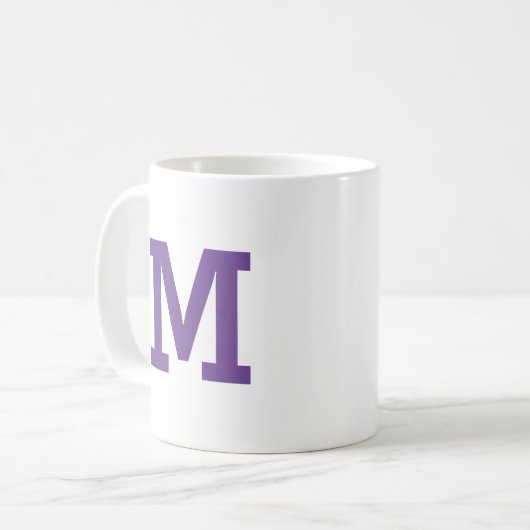 Mug LETTRE INITIALE MINIME Classique Purple (Devant gauche)