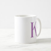 Mug Lettre initiale moderne Lavande Monogramme (Devant droit)