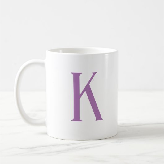 Mug Lettre initiale moderne Lavande Monogramme (Gauche)