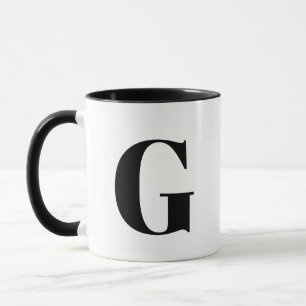 MUG LETTRE INITIALE MOMOGRAPHIQUE NOIR