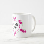 Mug Lettre initiale Monogramme Floral (Devant droit)