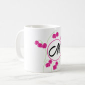 Mug Lettre initiale Monogramme Floral (Devant gauche)