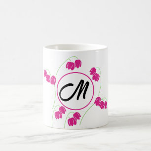 Mug Lettre initiale Monogramme Floral