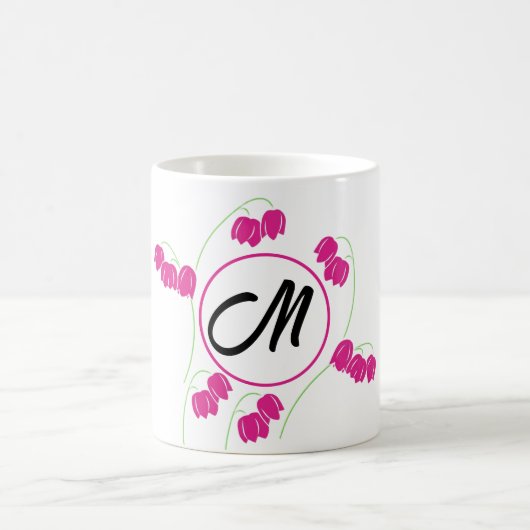 Mug Lettre initiale Monogramme Floral (Centre)