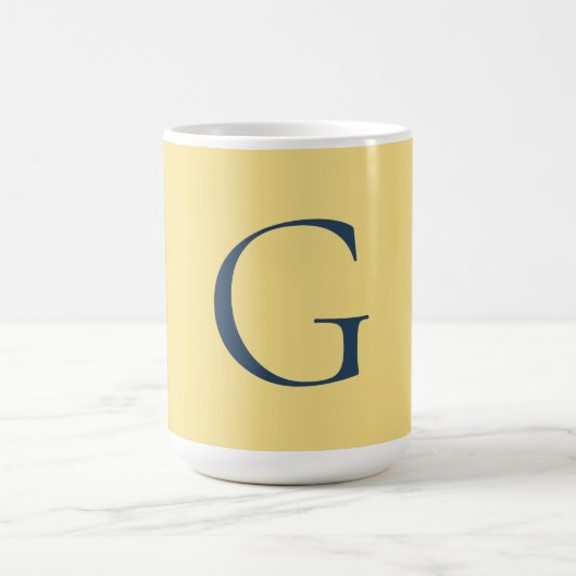 Mug Lettre initiale monogramme Jasmine Gris ardoise un (Centre)