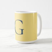 Mug Lettre initiale monogramme Jasmine Gris ardoise un (Devant droit)