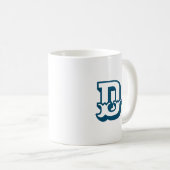 Mug Lettre initiale | Monogramme Moderne Couleur Bleue (Devant droit)