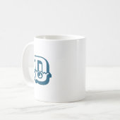 Mug Lettre initiale | Monogramme Moderne Couleur Bleue (Devant gauche)