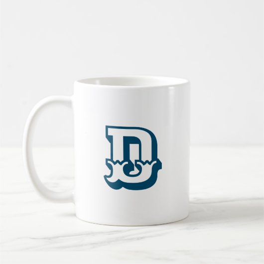 Mug Lettre initiale | Monogramme Moderne Couleur Bleue (Gauche)