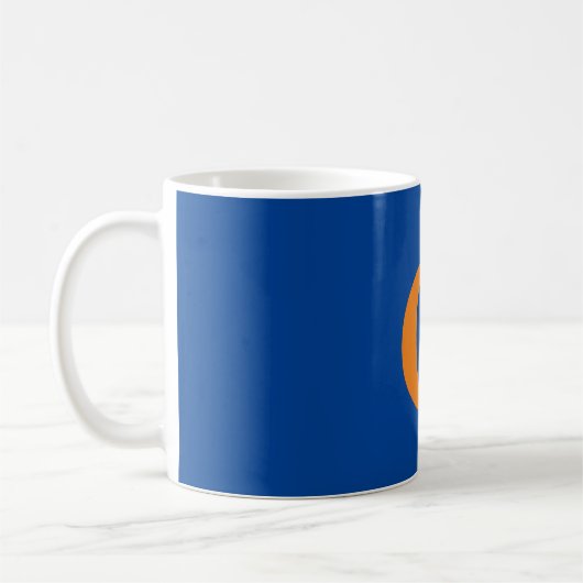Mug Lettre Initiale Monogramme Moderne Design Bleu Ora (Gauche)