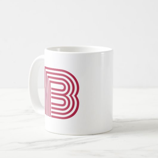 Mug Lettre Initiale Monogramme Moderne Design Simple (Devant gauche)